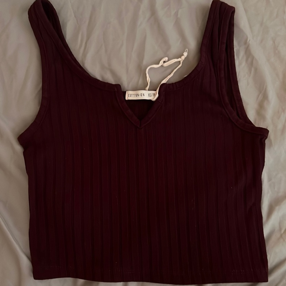Maroon tank top/ crop top